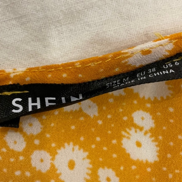 SHEIN Orange Flower Summer Dress | Size M | Bow | Mini Dress | Light Dress - Picture 3 of 6